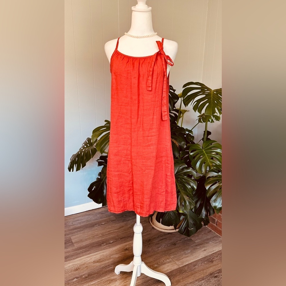 🛍️ Lungo L’Arno 100% Linen sleeveless dress size Small